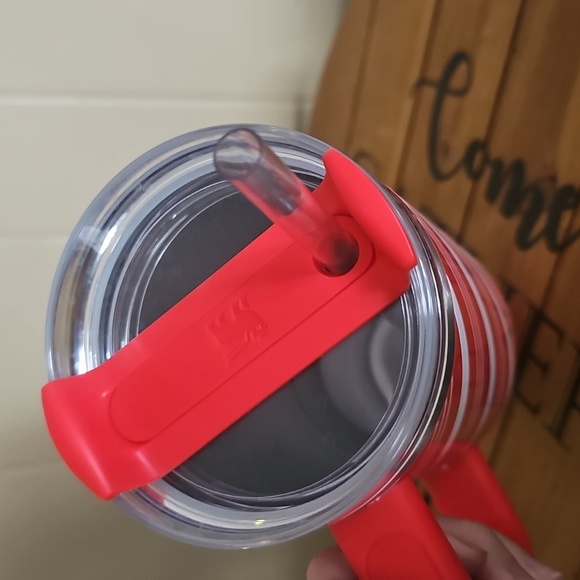 Stanley Red and White Swirl Tumbler - Picture 2 of 3